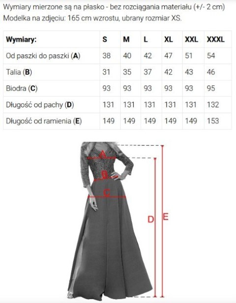 309-15 AMBER elegancka długa koronkowa suknia z dekoltem - błękitna