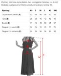 674-1 Elegancka dopasowana sukienka z kopertowym dekoltem, tiulowymi rękawami i rozcięciem - czarna