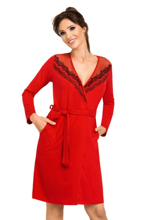 Szlafrok Damski Model Jasmine Red - Donna Szlafrok Damski Model Jasmine Red - Donna