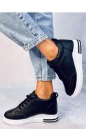 Buty sportowe Sneakersy damskie na koturnie CHEEVE BLACK - Inello