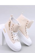 Buty sportowe Trampki damskie za kostkę ARENAS BEIGE - Inello