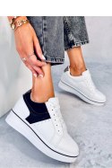 Buty sportowe Sneakersy damskie na koturnie TOBEY BLACK - Inello
