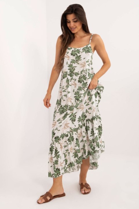 Sukienka Model DHJ-SK-7772.25 Khaki - Italy Moda Sukienka Model DHJ-SK-7772.25 Khaki - Italy Moda