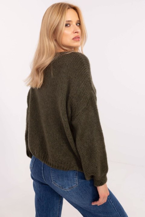 Sweter Damski Model MI-SW-0412.26 Khaki - Italy Moda Sweter Damski Model MI-SW-0412.26 Khaki - Italy Moda