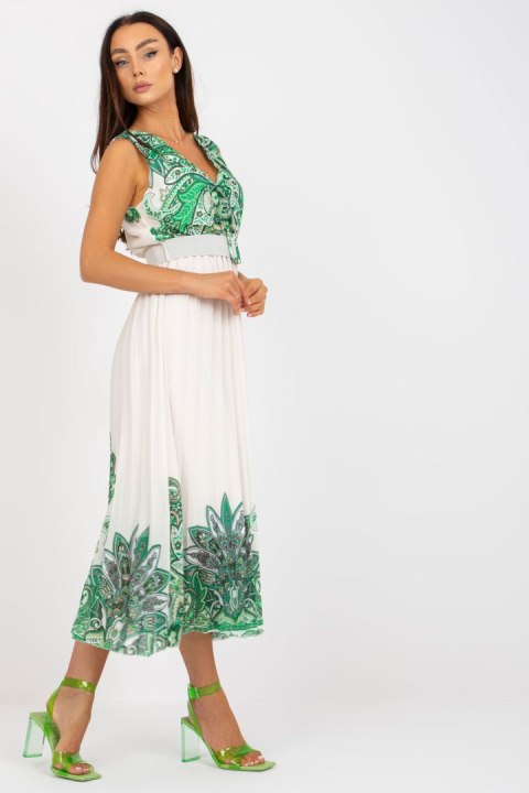 Sukienka Model DHJ-SK-13128.61 White/Green - Italy Moda Sukienka Model DHJ-SK-13128.61 White/Green - Italy Moda