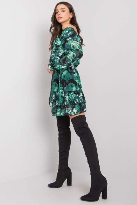 Sukienka Model DHJ-SK-15015-3.71P Black/Green - Italy Moda Sukienka Model DHJ-SK-15015-3.71P Black/Green - Italy Moda