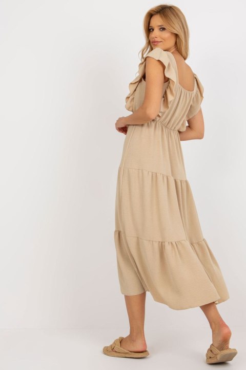 Sukienka Model DHJ-SK-8352.04 Dark Beige - Italy Moda Sukienka Model DHJ-SK-8352.04 Dark Beige - Italy Moda