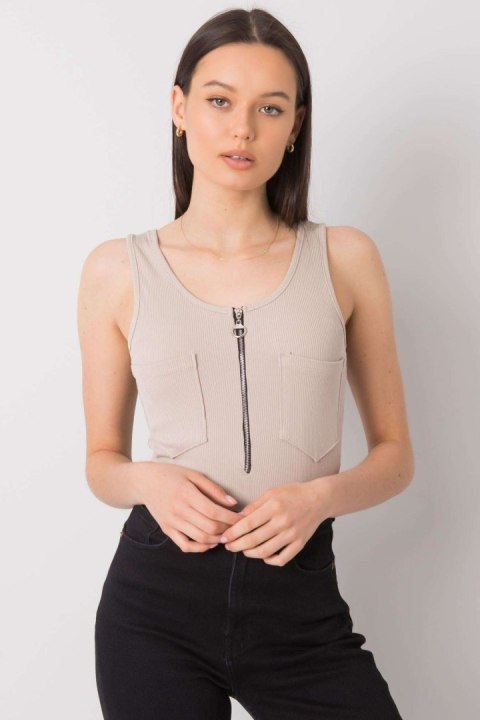 Koszulka Top MOdel DHJ-TP-13287.36P Beige - Italy Moda Koszulka Top MOdel DHJ-TP-13287.36P Beige - Italy Moda