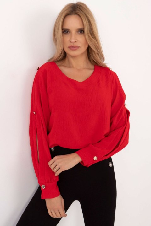 Bluzka Model MI-BZ-98684.89 Red - Italy Moda Bluzka Model MI-BZ-98684.89 Red - Italy Moda