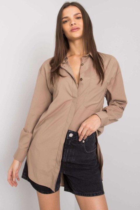 Koszula Damska Model EM-KS-005.34 Dark Beige - Ex Moda Koszula Damska Model EM-KS-005.34 Dark Beige - Ex Moda
