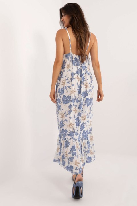 Sukienka Model DHJ-SK-7772.25 White/Blue - Italy Moda Sukienka Model DHJ-SK-7772.25 White/Blue - Italy Moda