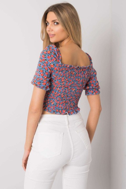 Bluzka Model RO-BZ-2516-9.34 Blue - Rue Paris Bluzka Model RO-BZ-2516-9.34 Blue - Rue Paris