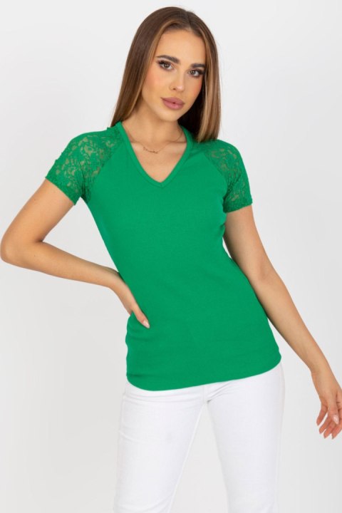 Bluzka Model RV-BZ-7986.74 Green - Rue Paris Bluzka Model RV-BZ-7986.74 Green - Rue Paris