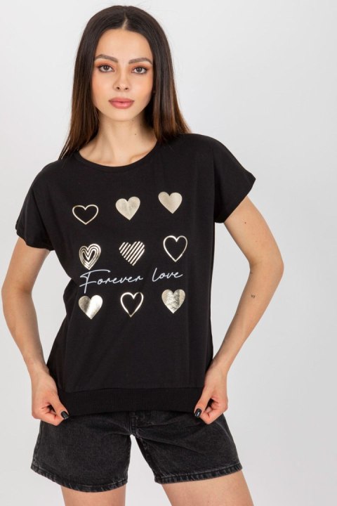 Bluzka Model RV-BZ-8954.26P Black - Rue Paris Bluzka Model RV-BZ-8954.26P Black - Rue Paris