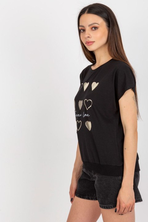 Bluzka Model RV-BZ-8954.26P Black - Rue Paris Bluzka Model RV-BZ-8954.26P Black - Rue Paris