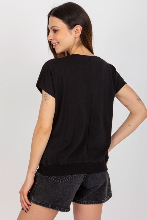 Bluzka Model RV-BZ-8954.26P Black - Rue Paris Bluzka Model RV-BZ-8954.26P Black - Rue Paris