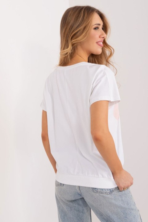 Bluzka Model RV-BZ-9628.26X White/Pink - Rue Paris Bluzka Model RV-BZ-9628.26X White/Pink - Rue Paris