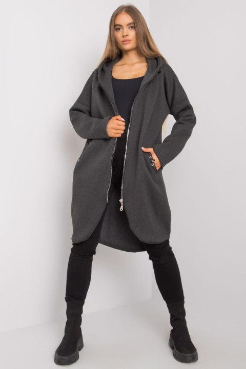 Bluza Damska Model RV-BL-4858-1.99P Grafit - Rue Paris Bluza Damska Model RV-BL-4858-1.99P Grafit - Rue Paris
