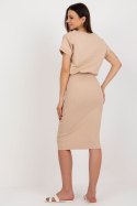 Komplet sukienka sweter Model WN-KMPL-8191.06X Beige - Rue Paris