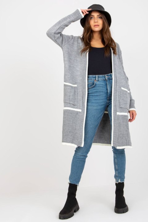 Sweter Kardigan Model LC-SW-0340.42P Grey - Rue Paris Sweter Kardigan Model LC-SW-0340.42P Grey - Rue Paris