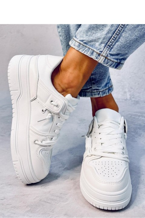 Buty sportowe Sneakersy damskie na wysokiej podeszwie CLAVELL WHITE - Inello Buty sportowe Sneakersy damskie na wysokiej podeszwie CLAVELL WHITE - Inello