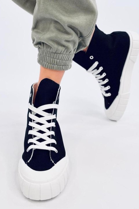 Buty sportowe Trampki damskie za kostkę ROGERS BLACK - Inello Buty sportowe Trampki damskie za kostkę ROGERS BLACK - Inello