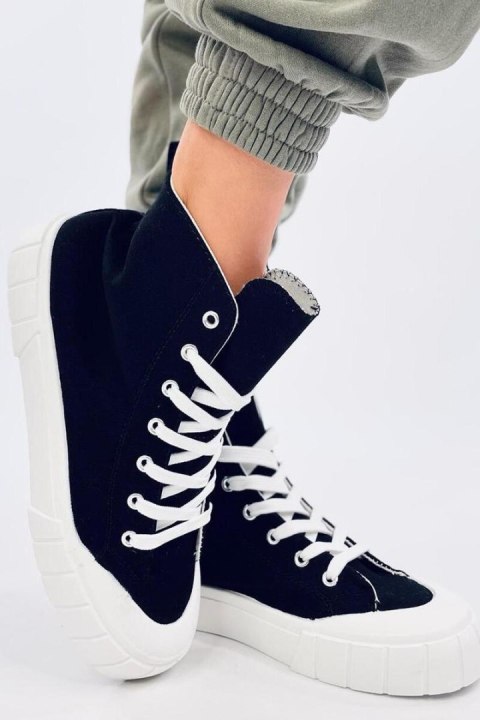 Buty sportowe Trampki damskie za kostkę ROGERS BLACK - Inello Buty sportowe Trampki damskie za kostkę ROGERS BLACK - Inello