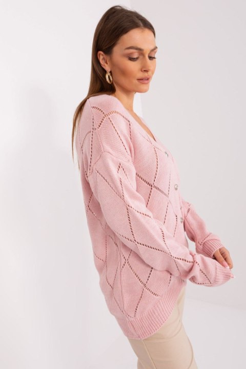 Sweter Damski Model LC-SW-A10-1.23X Light Pink - Rue Paris Sweter Damski Model LC-SW-A10-1.23X Light Pink - Rue Paris