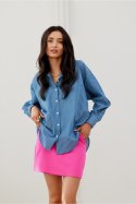 Koszula Damska Model Olly BLU0198- A28 Blue - Roco Fashion