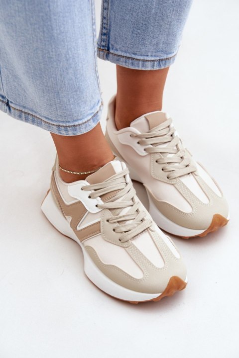 Buty Sportowe Model Britma LA295P Beige - Step in style Buty Sportowe Model Britma LA295P Beige - Step in style