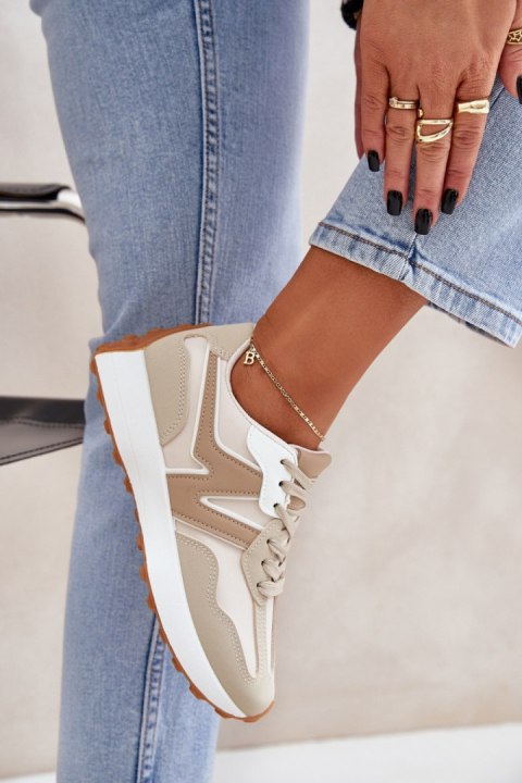 Buty Sportowe Model Britma LA295P Beige - Step in style Buty Sportowe Model Britma LA295P Beige - Step in style