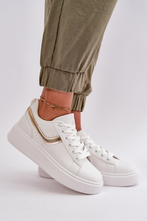 Trampki Model Brennessa White/Gold - Step in style Trampki Model Brennessa White/Gold - Step in style