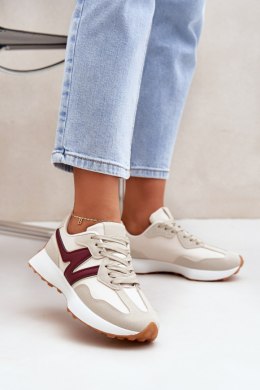 Buty Sportowe Model Britma LA295P Beige/Bordo - Step in style