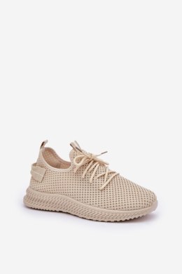 Buty Sportowe Sneakersy damskie siateczkowe Model Harice NB726 beżowe beige