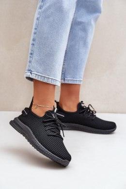 Buty Sportowe Sneakersy damskie siateczkowe Model Harice NB726 czarne black