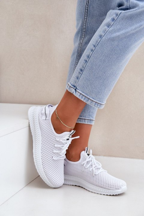 Buty Sportowe Sneakersy damskie siateczkowe Model Harice NB726 białe white Buty Sportowe Sneakersy damskie siateczkowe Model Harice NB726 białe white
