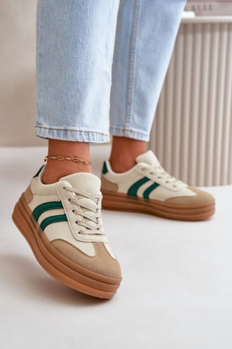 Buty Sportowe Model Nesonice 24SP26-6769 Beige/Green - Step in style Buty Sportowe Model Nesonice 24SP26-6769 Beige/Green - Step in style
