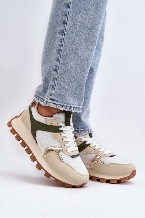 Buty Sportowe Model Ralita C2145 Beige/Green - Step in style Buty Sportowe Model Ralita C2145 Beige/Green - Step in style