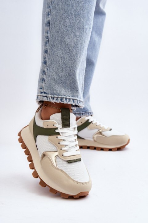 Buty Sportowe Model Ralita C2145 Beige/Green - Step in style Buty Sportowe Model Ralita C2145 Beige/Green - Step in style