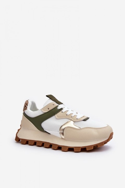Buty Sportowe Model Ralita C2145 Beige/Green - Step in style Buty Sportowe Model Ralita C2145 Beige/Green - Step in style