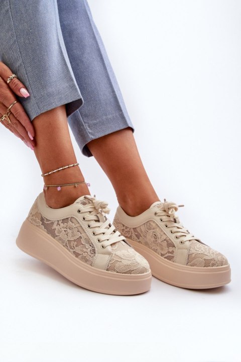 Buty Sportowe Sneakersy damskie Model S.Barski HY51-059 Beige Buty Sportowe Sneakersy damskie Model S.Barski HY51-059 Beige