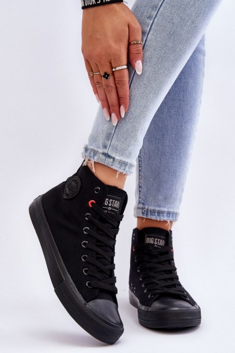 Buty sportowe Trampki damskie za kostkę Model Big Star Black 114 Buty sportowe Trampki damskie za kostkę Model Big Star Black 114