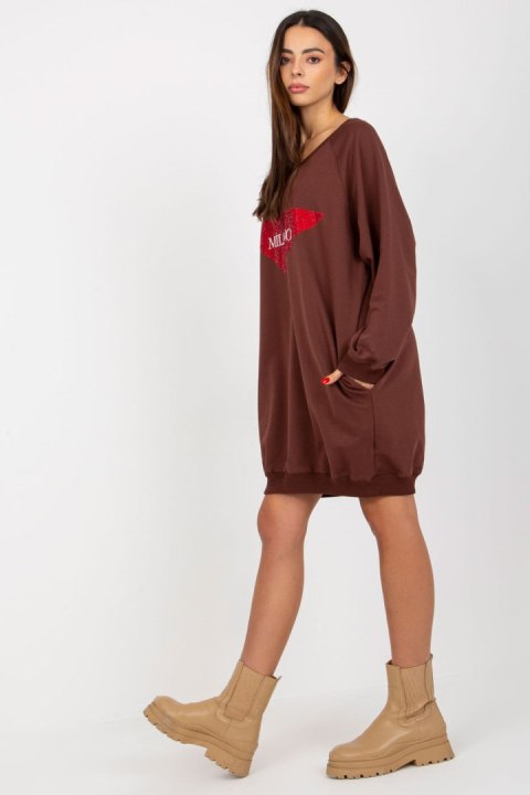 Bluza Damska Model VI-BL-3113.73P Dark Brown - Factory Price Bluza Damska Model VI-BL-3113.73P Dark Brown - Factory Price