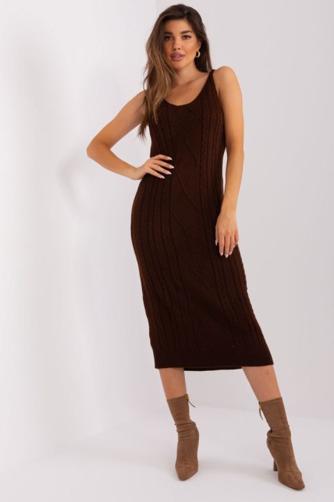 Komplet damski sukienka z kardiganem Model BA-KMPL-0269.39P Dark Brown - Badu
