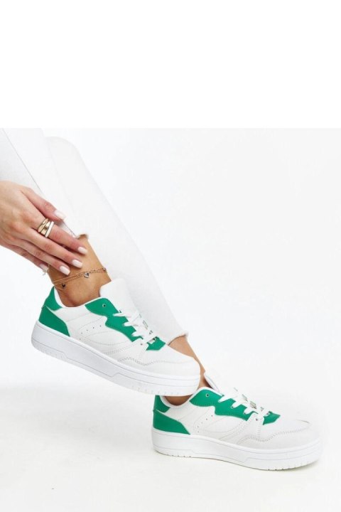 Białe sneakersy z zielonym akcentem Fournie - Solea Białe sneakersy z zielonym akcentem Fournie - Solea