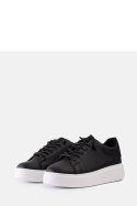 Czarne sneakersy z efektownym zdobieniem Asmait - Solea