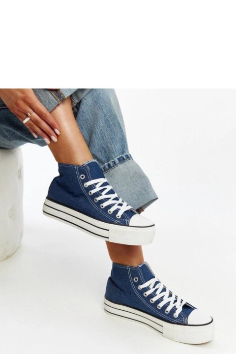 Jeansowe wysokie trampki na grubej podeszwie Bagy - Solea Jeansowe wysokie trampki na grubej podeszwie Bagy - Solea