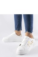Biało-złote sneakersy na platformie Montclair - Solea
