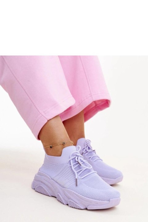 Fioletowe sneakersy na masywnej podeszwie Kassi - Solea Fioletowe sneakersy na masywnej podeszwie Kassi - Solea