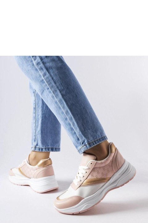 Różowo-białe sneakersy ze złotym akcentem duffy - Solea Różowo-białe sneakersy ze złotym akcentem duffy - Solea
